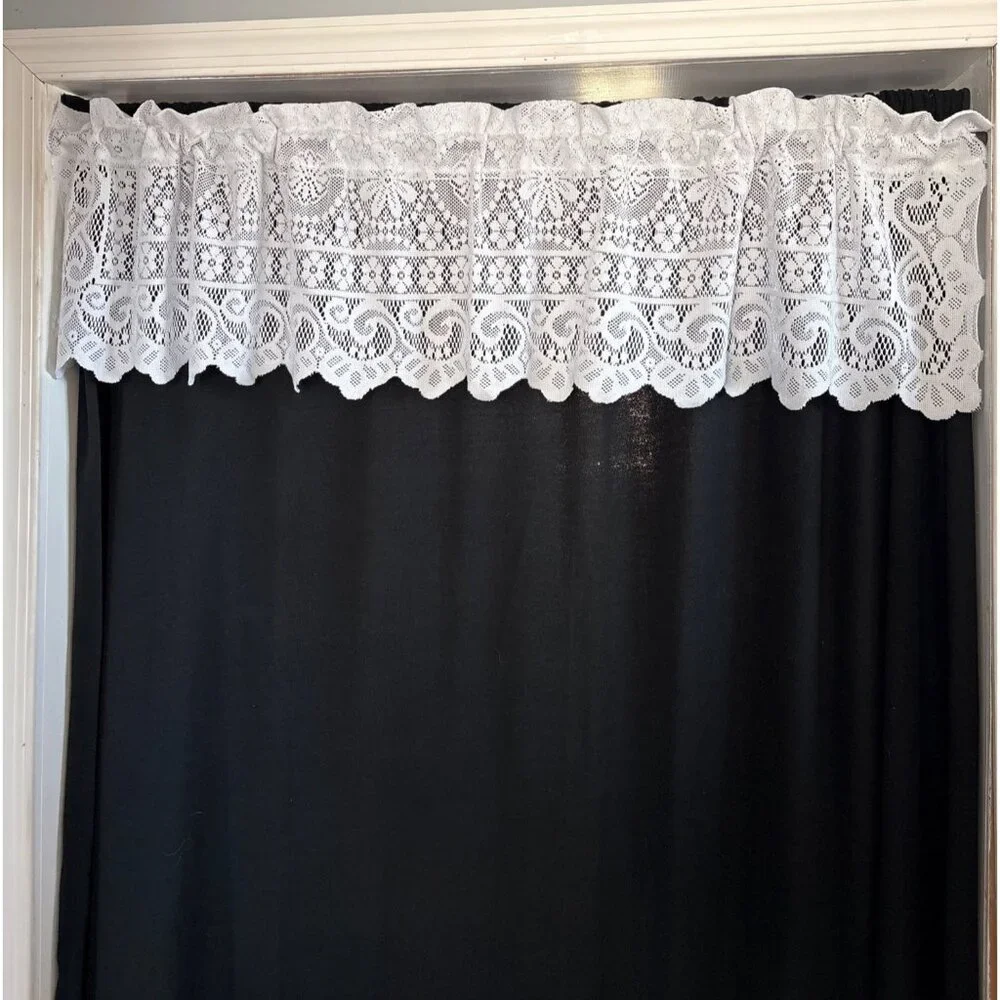 White Lace Window Valance Curtain 60